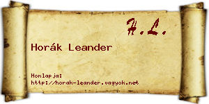 Horák Leander névjegykártya